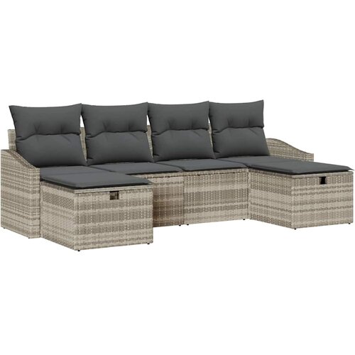  Sjedeća garnitura za vrt 6 kom. poliratan Crna 233 x 117 x 85 cm Slike