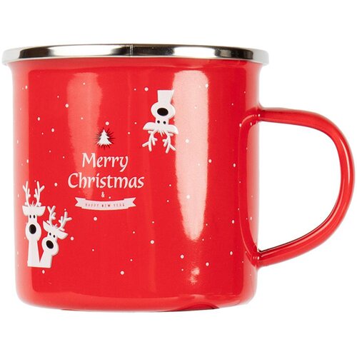  Skodelica Retro Merry Christmas, emajlirana, rdeča Cene