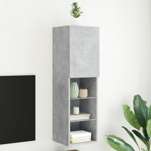  The Living Store TV omarica z LED lučkami betonsko siva 30,5x30x102 cm - TV Omarica, (21508336) Cene