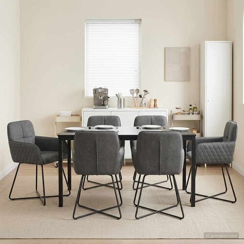  Trpezarijske stolice 6 pcs Baršun Tamnosiva 59 x 56,5 x 86 cm Cene