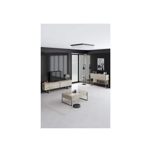 Hanah home komoda luxe travertine silver Cene