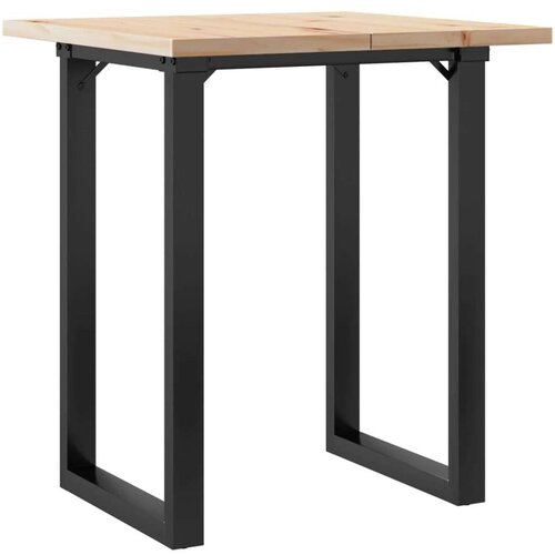  Blagovaonski stol O-oblika 70x70x75 5 cm od borovine i željeza Slike