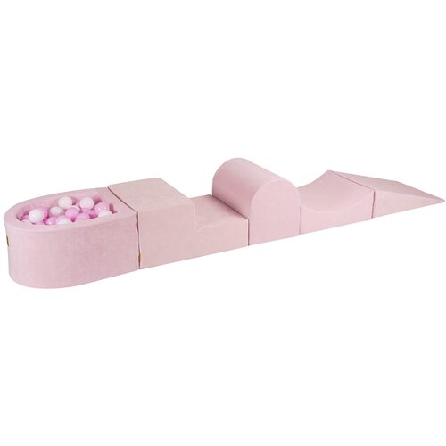 MeowBaby Foam Playground 4-delni komplet za igranje bazena s penasto žogo, 100 žog, žamet, pudrasto roza: bela/pastelno roza, (21333875) Cene
