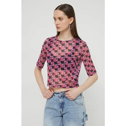 KARL LAGERFELD JEANS Kratka majica ženski, vijolična barva