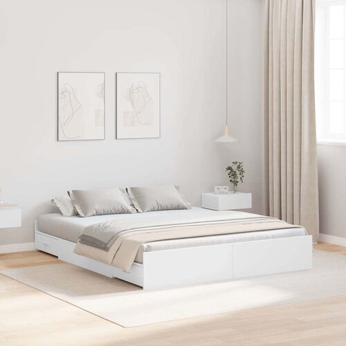  Krevet s ladicama Bijelo 140 x 190 cm Konstruirano drvo Cene