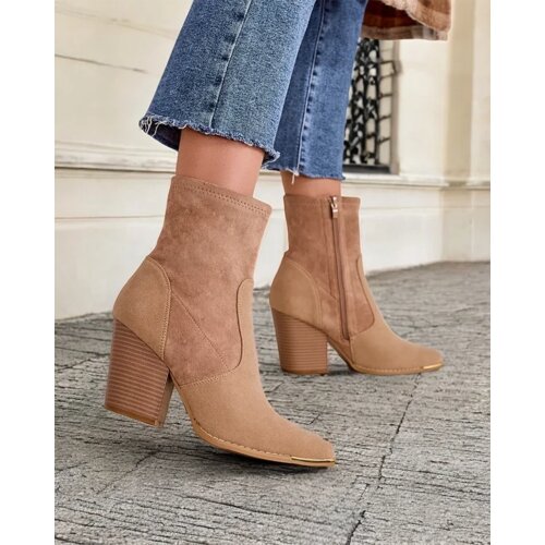 Resti Women's eco-suede ankle boots on a post Gris Cene