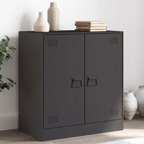  The Living Store Komoda črna 67x39x73 cm jeklo - Komoda, (21498583) Slike