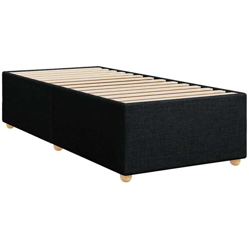  Krevet s oprugama i madracem crni 100 x 200 cm od tkanine Slike