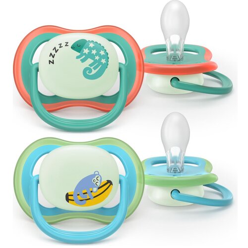 Avent tolažilna duda - silikon Ultra Air nočna 6-18m, M, 2/1 Slike