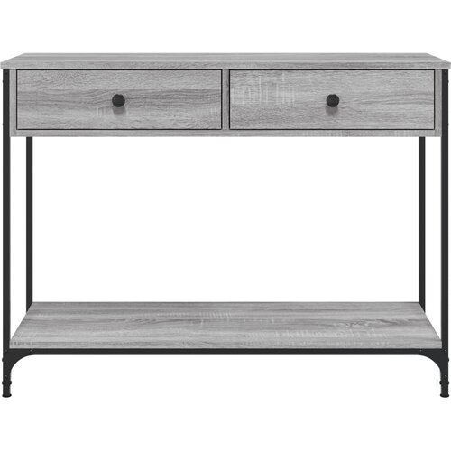  Konzolni stol siva boja hrasta 100x34,5x75 cm konstruirano drvo Slike