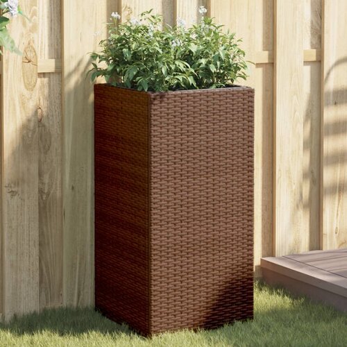 vidaXL Vrtno cvetlično korito rjavo 40x40x80 cm poli ratan Cene
