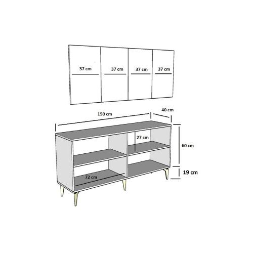 Hanah home cagla - anthracite, gold anthracitegold console Cene