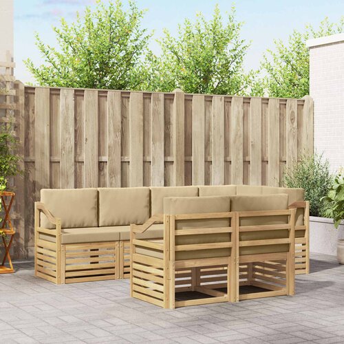  Set vanjskih sofa 7 pcs Bijela i bež 245 x 126,5 x 73 cm Cene
