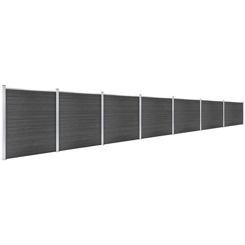  Set panela za ogradu WPC 1218 x 186 cm crni Slike