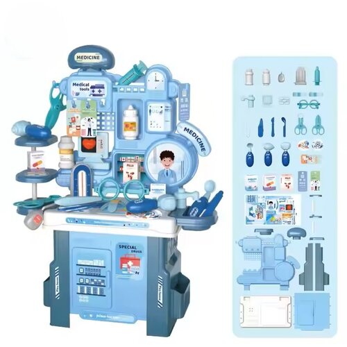 Topi Toys Edukativna igračka Lekarska ordinacija, 42 instrumenta, Plava Slike