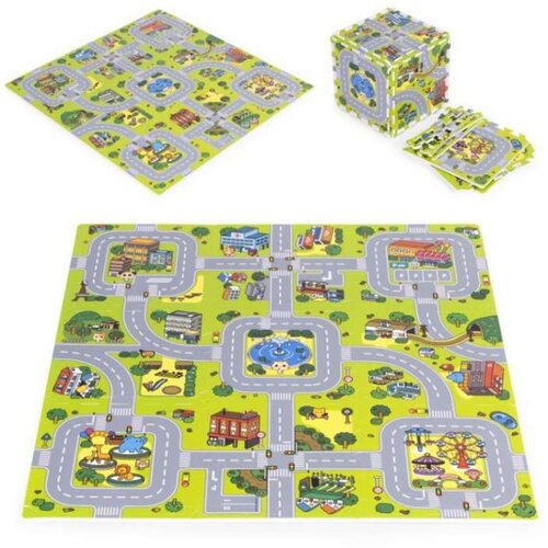 ECO TOYS velika podloga za igru eva foam city 90.5x90.5 cm 21 deo Cene