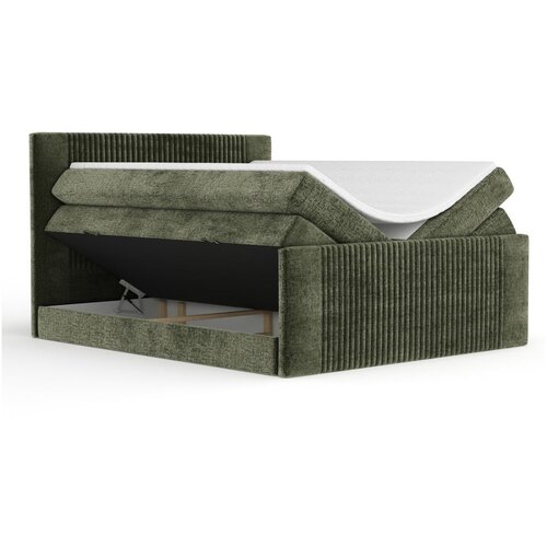 Maison de R&amp;ecirc;ve Temno zelena boxspring postelja s prostorom za shranjevanje 200x200 cm Bergamo &amp;ndash; Slike