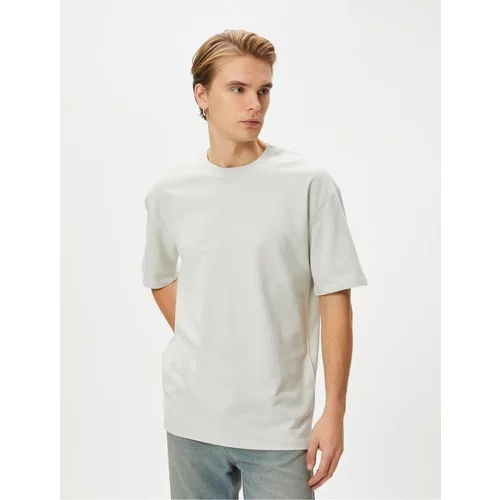 Koton Basic T-Shirt Crew Neck Off Shoulders Short Sleeve Cotton