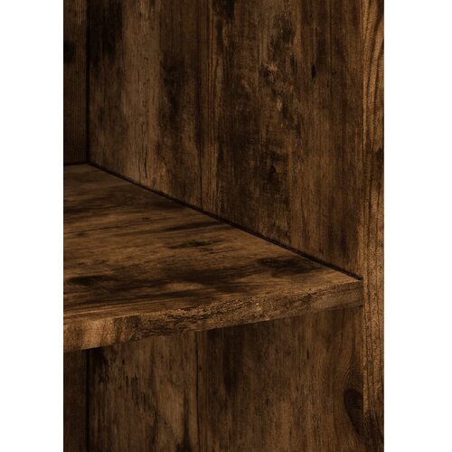 Visoka komoda dimljeni hrast 70x41x185 cm od konstruiranog drva Slike