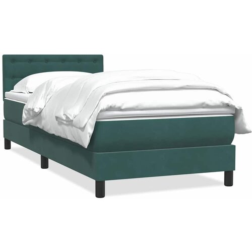 Maison Chic Box spring postelja - Vzmetna postelja z vzmetnico temno zelena 80x220 cm žamet SL25036, (21890639) Cene
