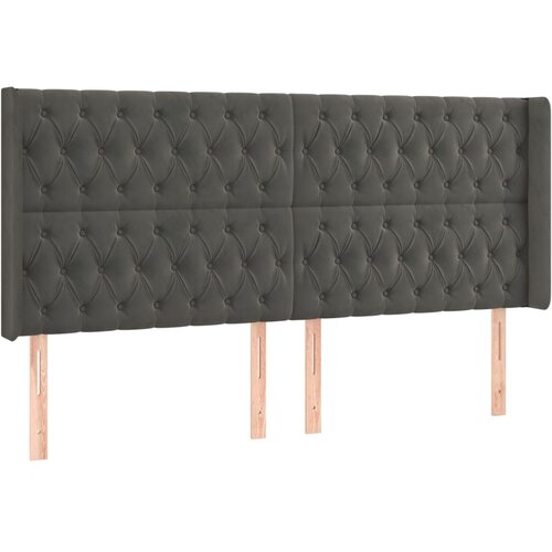 Maison Chic vzglavna omarica - nočna omarica - posteljna omarica z u&scaron;esi temno sivo 203x16x118/128 cm žamet, (21710977) Cene