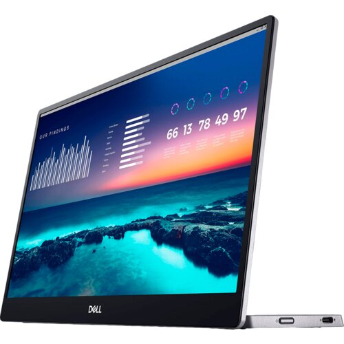 Dell Monitor Portable P1424H 14&amp;quot;, 1920x1080, FHD, IPS Antiglare, 16:9, 700:1, 300 cd/m2, 6ms, 178/178, 2xUSB-C (DP), Tilt, 3Y Slike