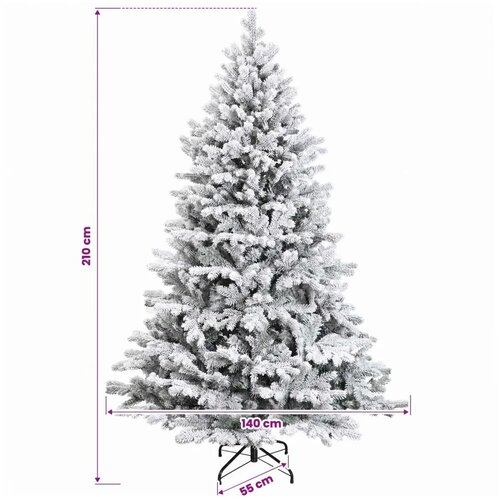  Umjetno božićno drvce s kuglicama 210 cm 300 LED lampica - Zelena i bijela 210 cm s LED-ima i crnim lopticama Slike