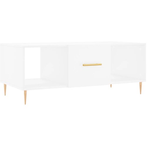 Maison Chic Klubska mizica - kavna mizica - Nizka mizica bela 102x50x40 cm inženirski les, (21754310) Cene