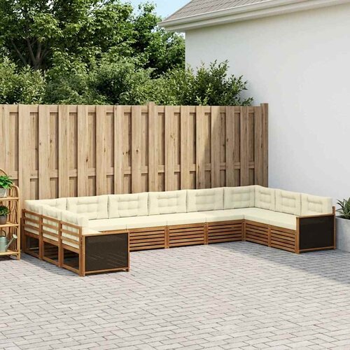  Setovi sofa s jastukom 10 pcs Čvrsto drvo akacije Cene