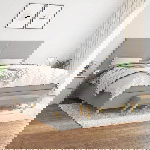The Living Store Box spring postelja z vzmetnico svetlo siva 180x200 cm blago - Box Spring Postelja, (21521215) Slike