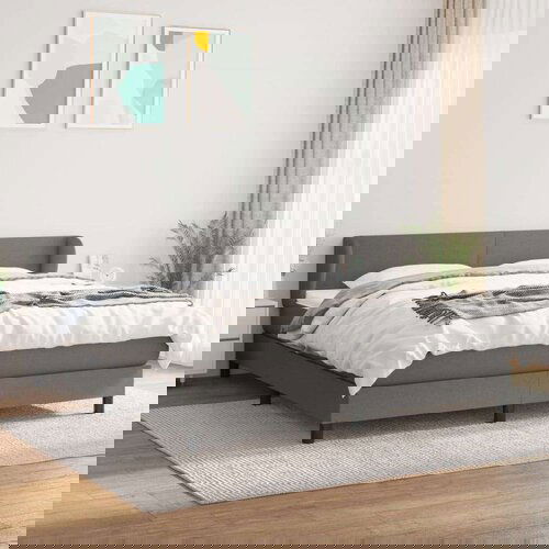  Kreveta s oprugama i madrac svjetlosivi 180x200cm tkanina Slike