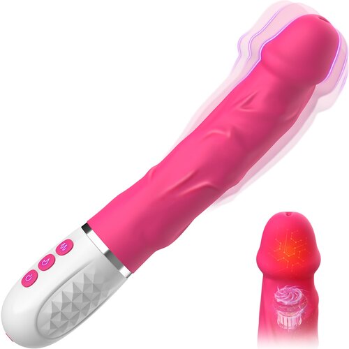 SuperLove Realistic Heating Soft Vibrator Pink Cene