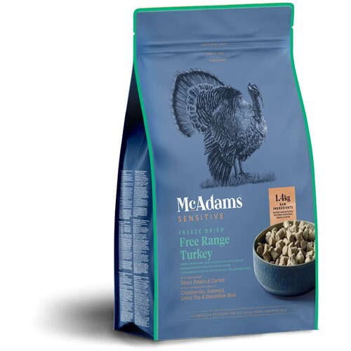 McAdams Raw Preserve liofilizovana hrana za pse, ćuretina iz slobodnog uzgoja 1.5 kg Slike