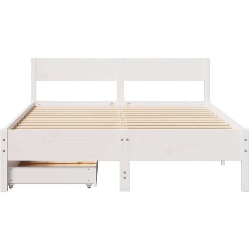 vidaXL Okvir kreveta bez madraca bijeli 140x200 cm od masivne borovine Cijene