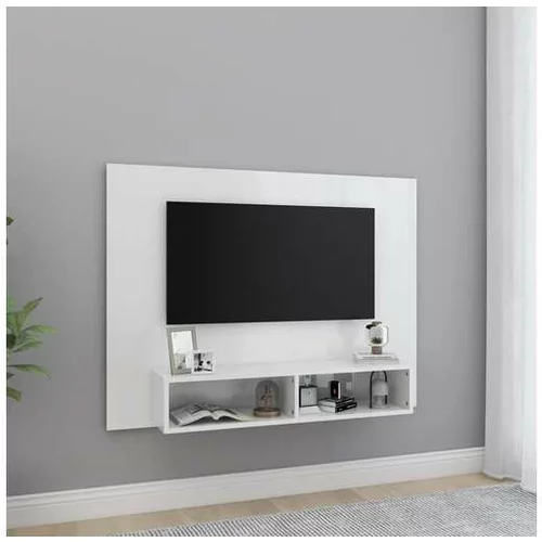  Stenska TV omarica visok sijaj bela 120x23,5x90 cm iverna pl.