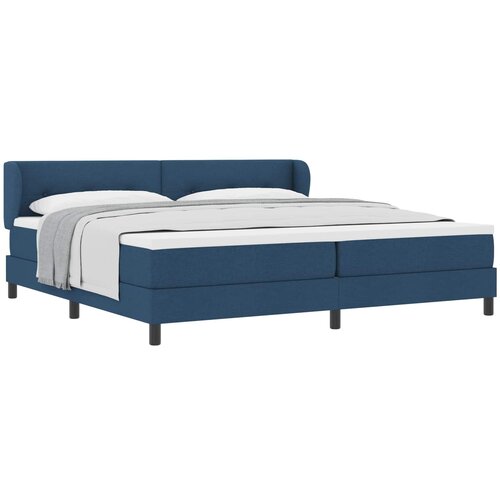 vidaXL Box spring krevet s madracem Plava 200 x 200 cm tkanina - Plava 200 x 200 cm S gumbima Cijene