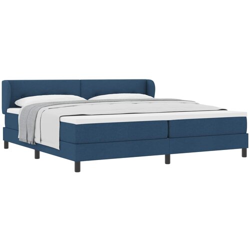 vidaXL Postelja z vzmetnico z vzmetnico Modra 200 x 200 cm blago, (5000141777) Cene