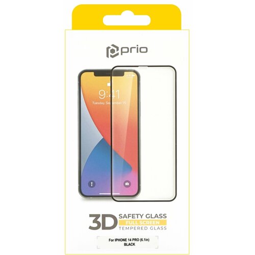 Prio Kaljeno zaščitno steklo za iPhone 14 Pro, Full Cover 3D Cene