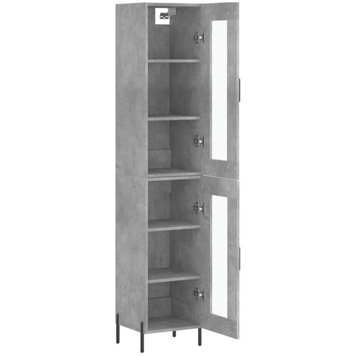  Visoka komoda siva betona 34,5x34x180 cm od konstruiranog drva Slike