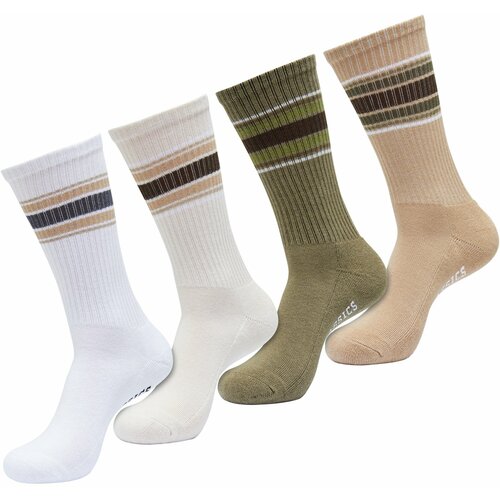 Urban Classics Accessoires Layering Stripe Socks 4-Pack white/whitesand/tiniolive/unionbeige Slike