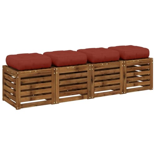  Jastučići za sjedalo od 4 dijela VIANEN 4 pcs 100% poliester - Crvena 40 x 40 x 12 cm 4 Cijene