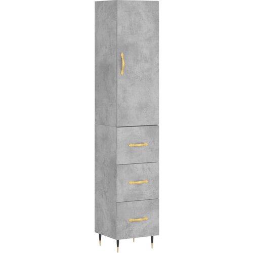Maison Chic Visoka omara - Komoda - Predalnik betonsko siva 34,5x34x180 cm inženirski les, (21720322) Slike
