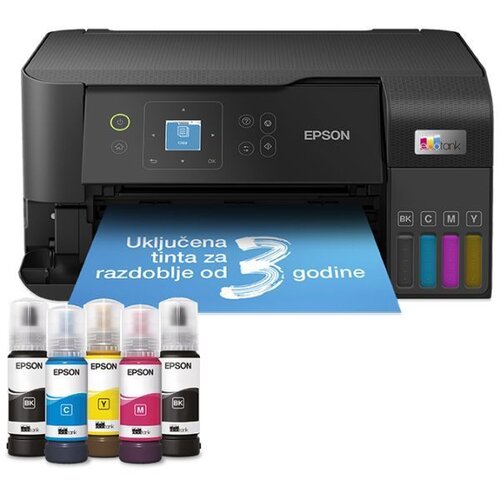 Printer EPSON EcoTank L3356 print/scan/copy Rez.5.760 x1.440 dpi. 33str/min Monokrom.15str/min Colour. USB, LAN.WiFi. Boja bijel Cijene