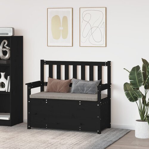 vidaXL Klupa crna 112 5 x 51 5 x 96 5 cm od masivne borovine Cijene
