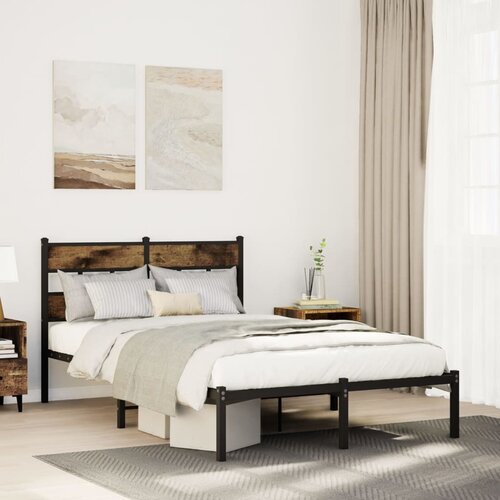 vidaXL Metalni okvir kreveta bez madraca boja hrasta 120x190 cm Cijene