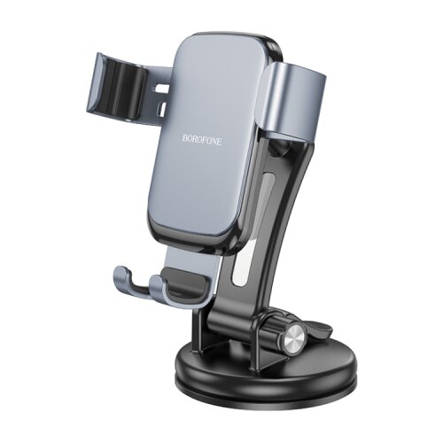 Borofone Univerzalni auto držač nosač za mobitel BH95 Warrior gravity car center console black metal gray Slike