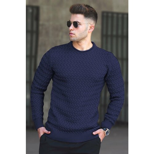 Madmext Men's Navy Blue Sweater 5174 Cene