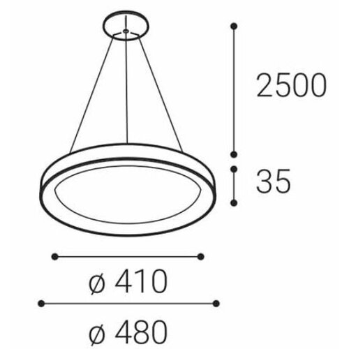  LED2 - LED luster na sajli BELLA SLIM LED/38W/230V 3000/4000K crna Slike