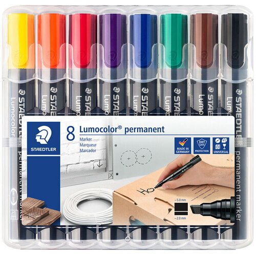 Staedtler Permanentni marker Lumocolor 350 WP8 2-5 mm, 8 kosov Slike