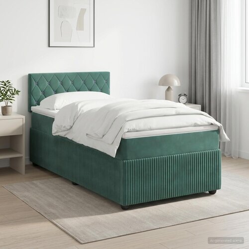  Boxspring krevet s madracem Tamnozelena 90 x 200 cm Baršun Cene
